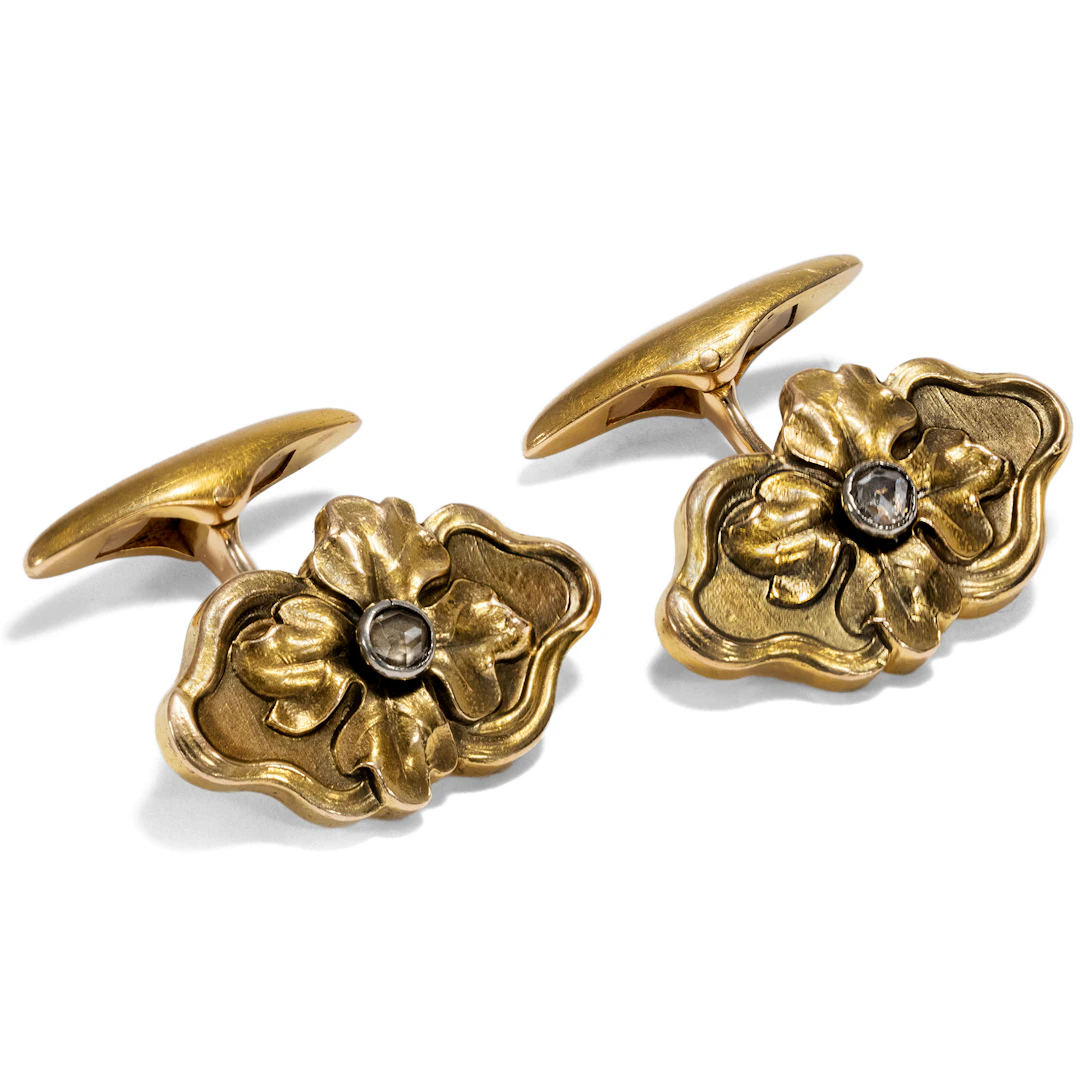 Elegant Cufflinks With Diamonds, Probably Moscow c. 1905