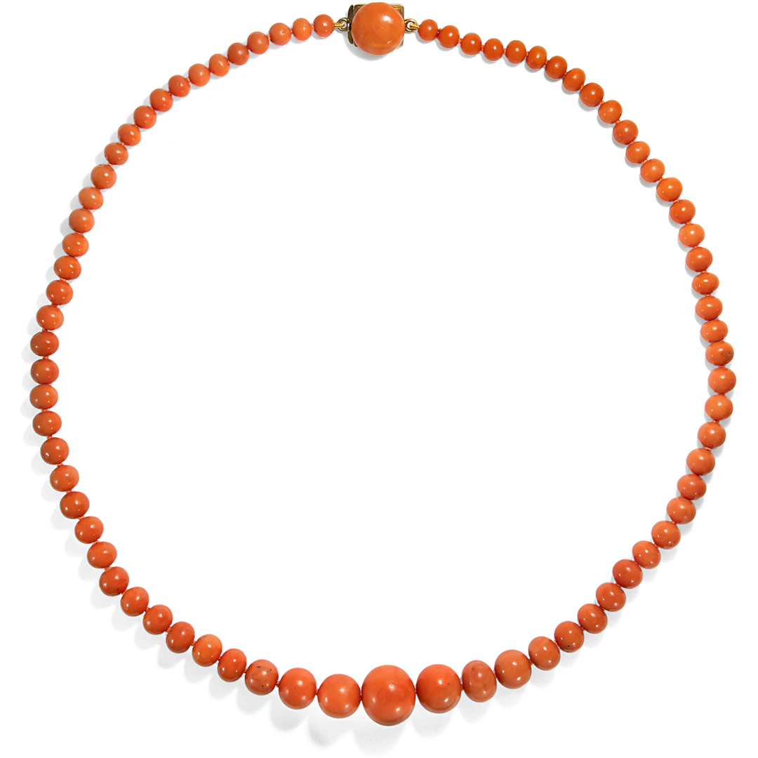 Exceptional Necklace of Mediterranean Coral, c. 1890
