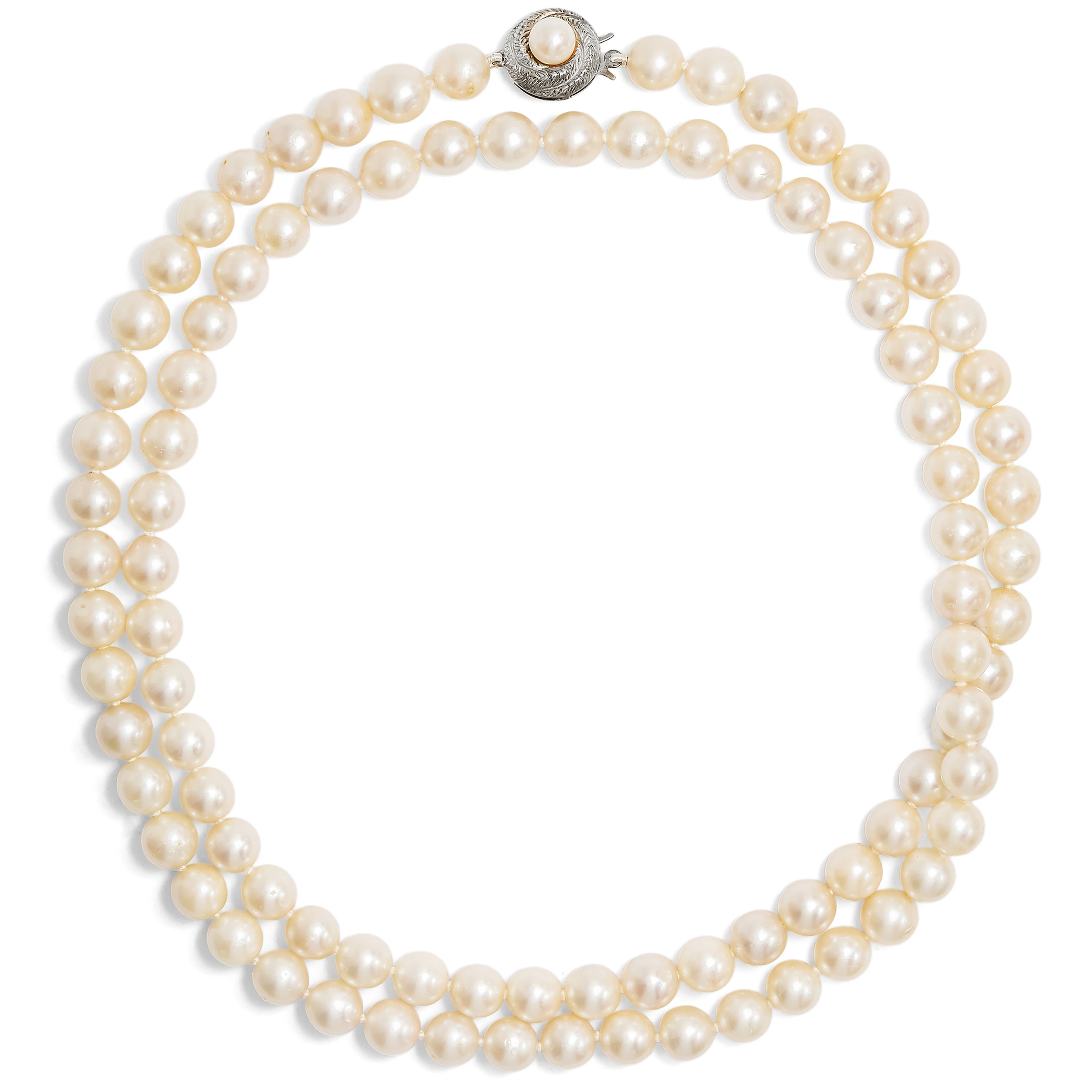 Fine Akoya Cultured Pearl Necklace in Opera Length, c. 1975