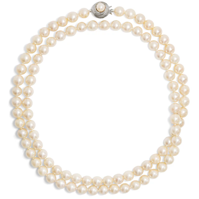 Fine Akoya Cultured Pearl Necklace in Opera Length, c. 1975