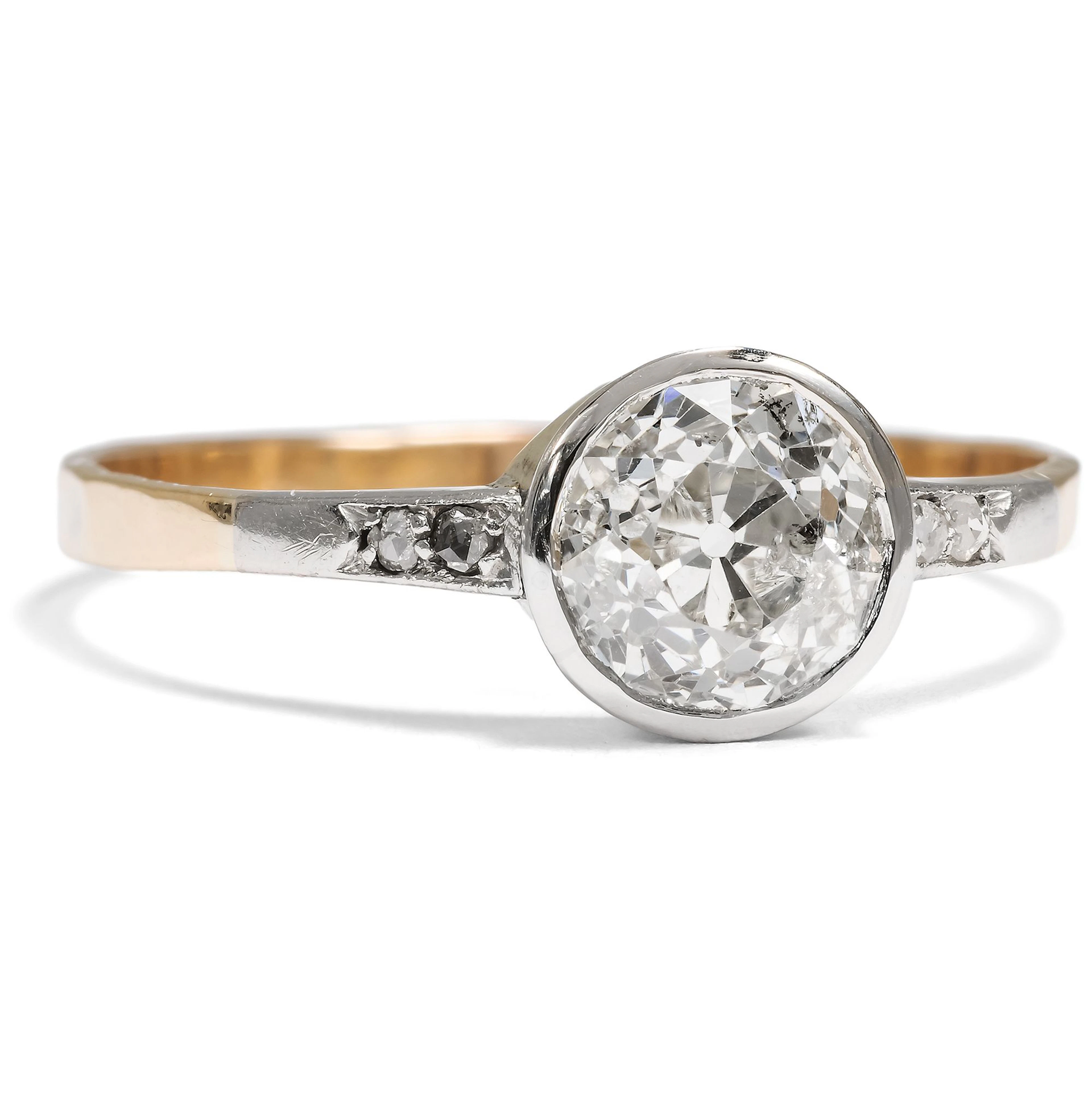 Fabulous Engagement Ring with 1.40 Ct Old European Cut Diamond in
