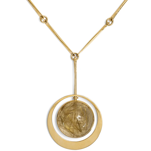 Extravagant Vintage Necklace by Bent Gabrielsen Pedersen with Rutile