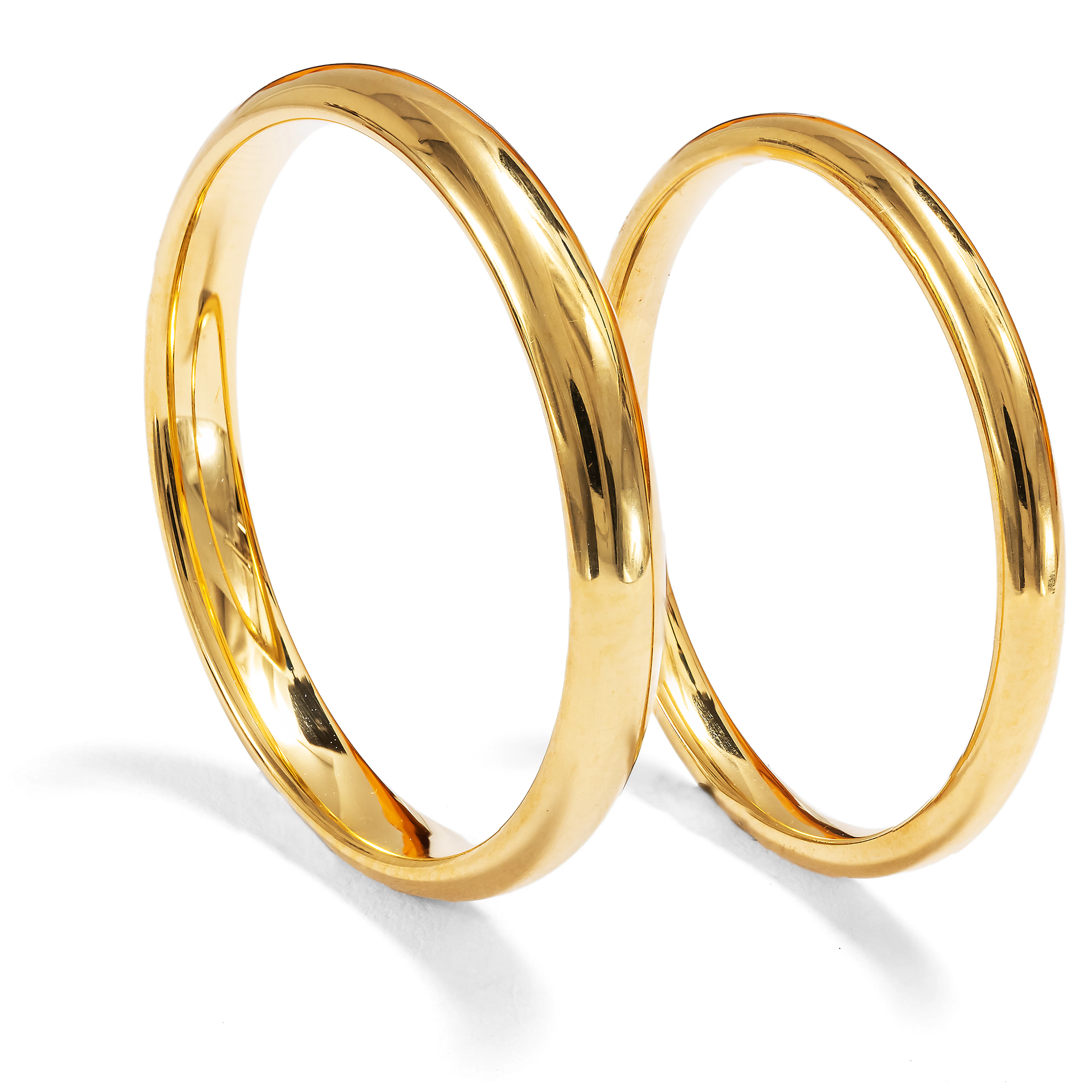 Luxurious Wedding Bands in Polished 900/000 Yellow Gold From Our Workshop