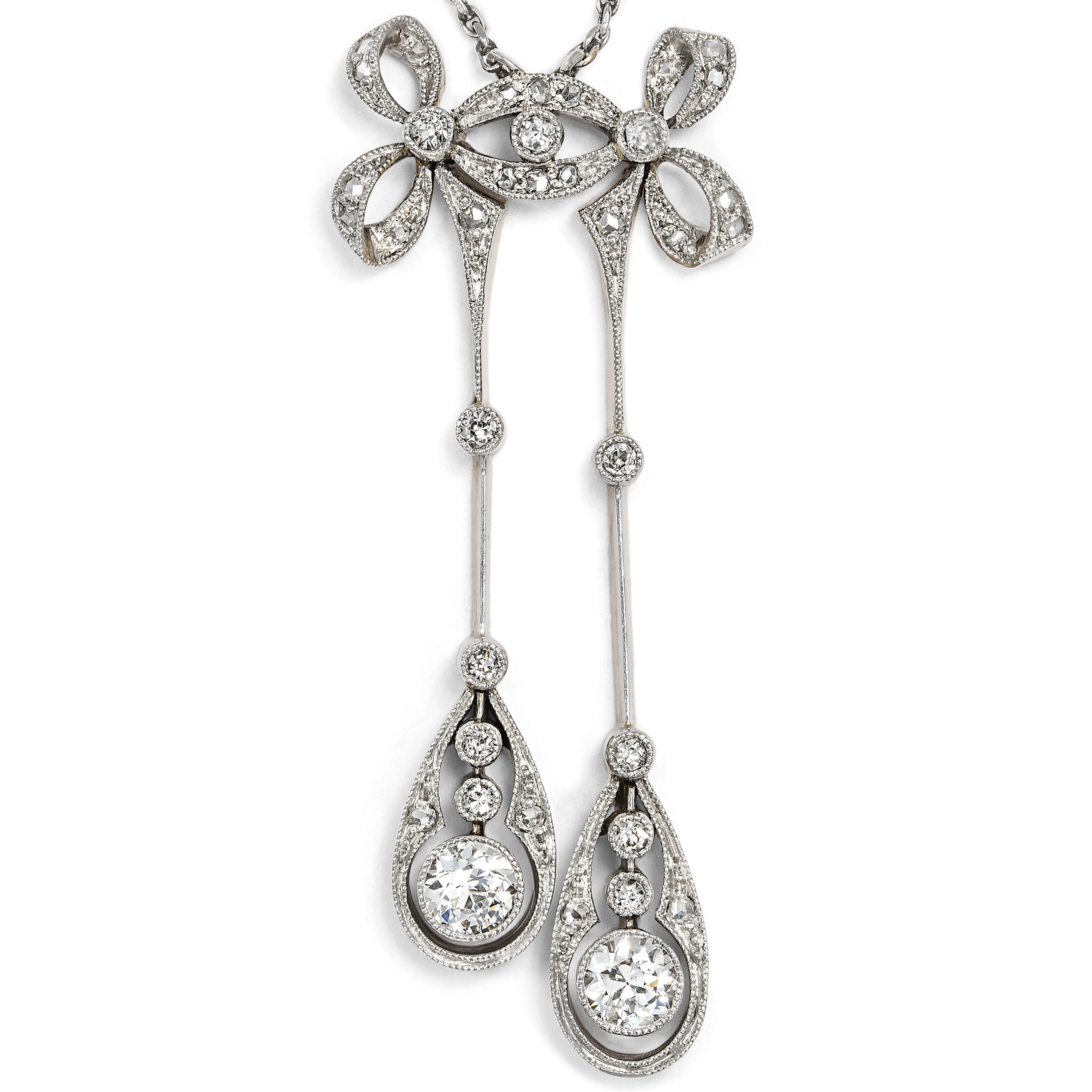 Elegant Diamond Negligé Necklace in Platinum on Gold, Wilhelm Müller