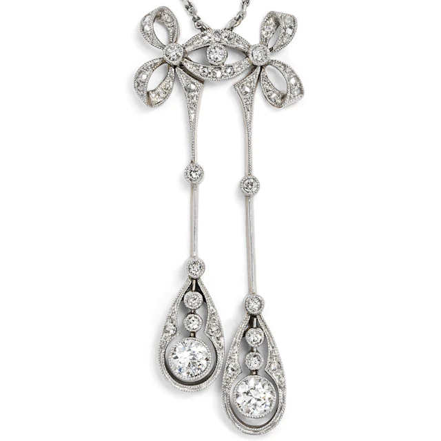 Elegant Diamond Negligé Necklace in Platinum on Gold, Wilhelm Müller