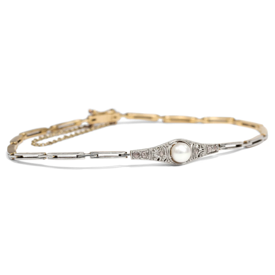 Antique Art Deco Bracelet with Pearl & Diamonds, c. 1930