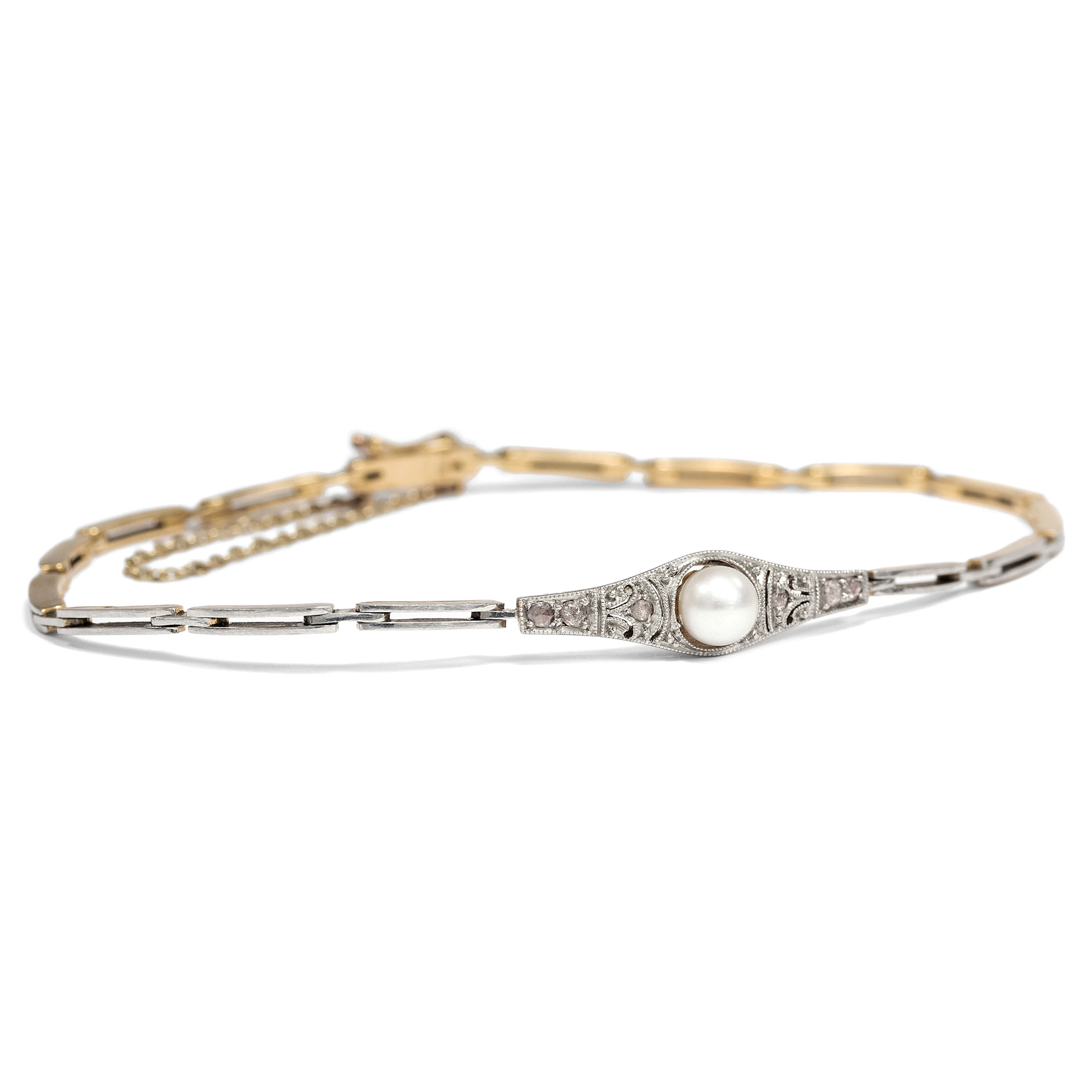 Antique Art Deco Bracelet with Pearl & Diamonds, c. 1930