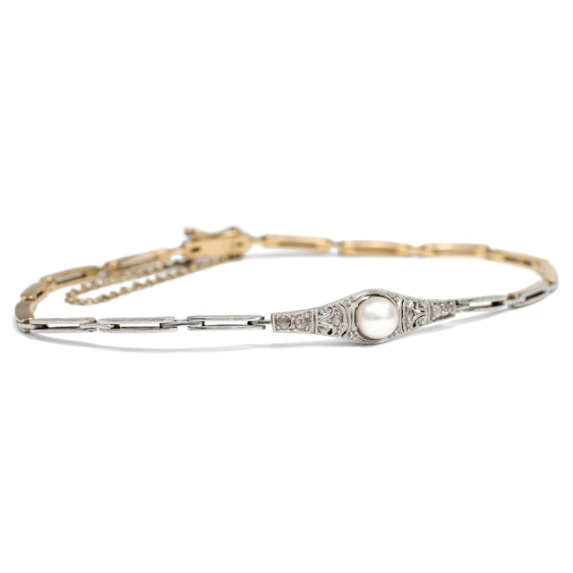 Antique Art Deco Bracelet with Pearl & Diamonds, c. 1930
