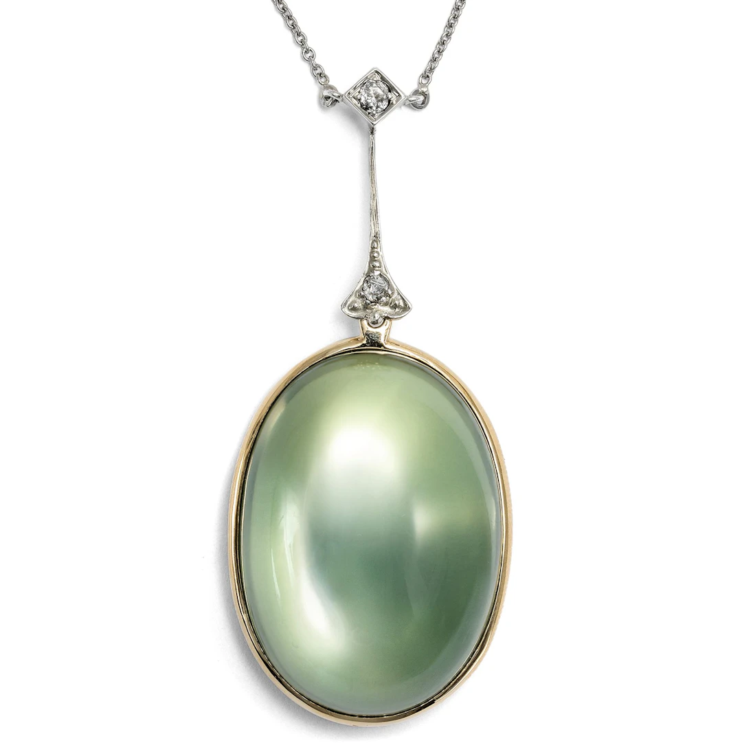 A Stunning Necklace From Our Workshop Featuring a Large Moonstone & Diamonds