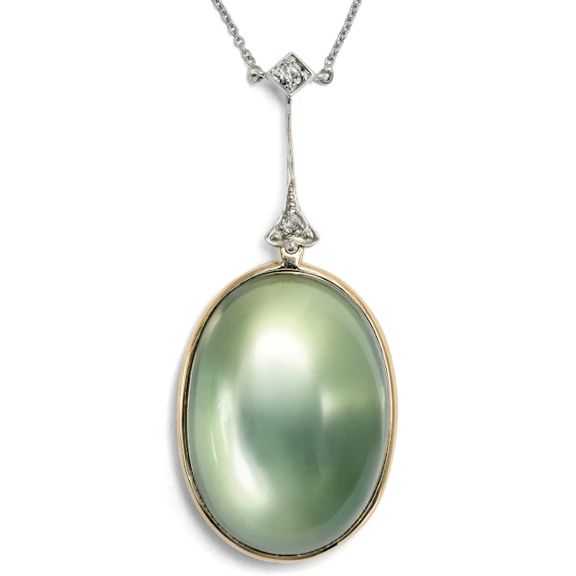 A Stunning Necklace From Our Workshop Featuring a Large Moonstone & Diamonds