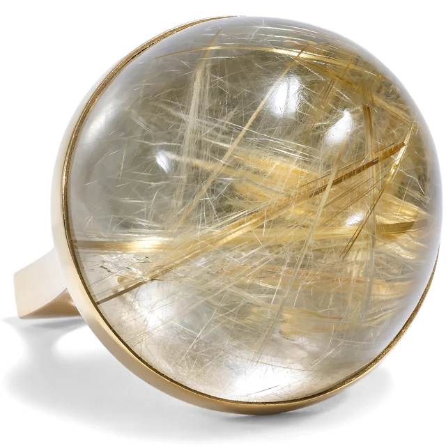 Extravagant Vintage Ring by Bent Gabrielsen Pedersen with Rutile Quartz
