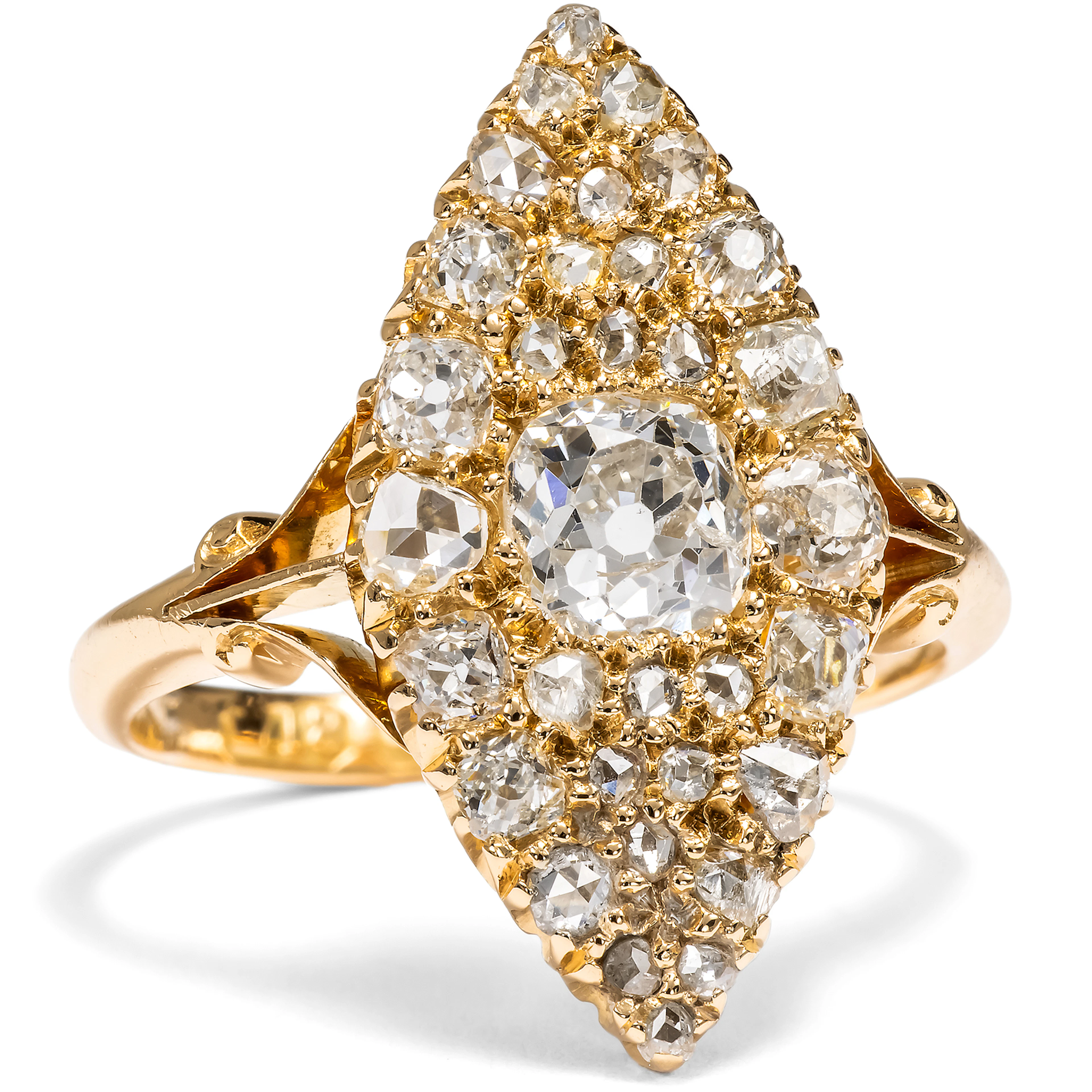 Victorian Marquise Ring with Old-Cut Diamonds, England, c. 1890