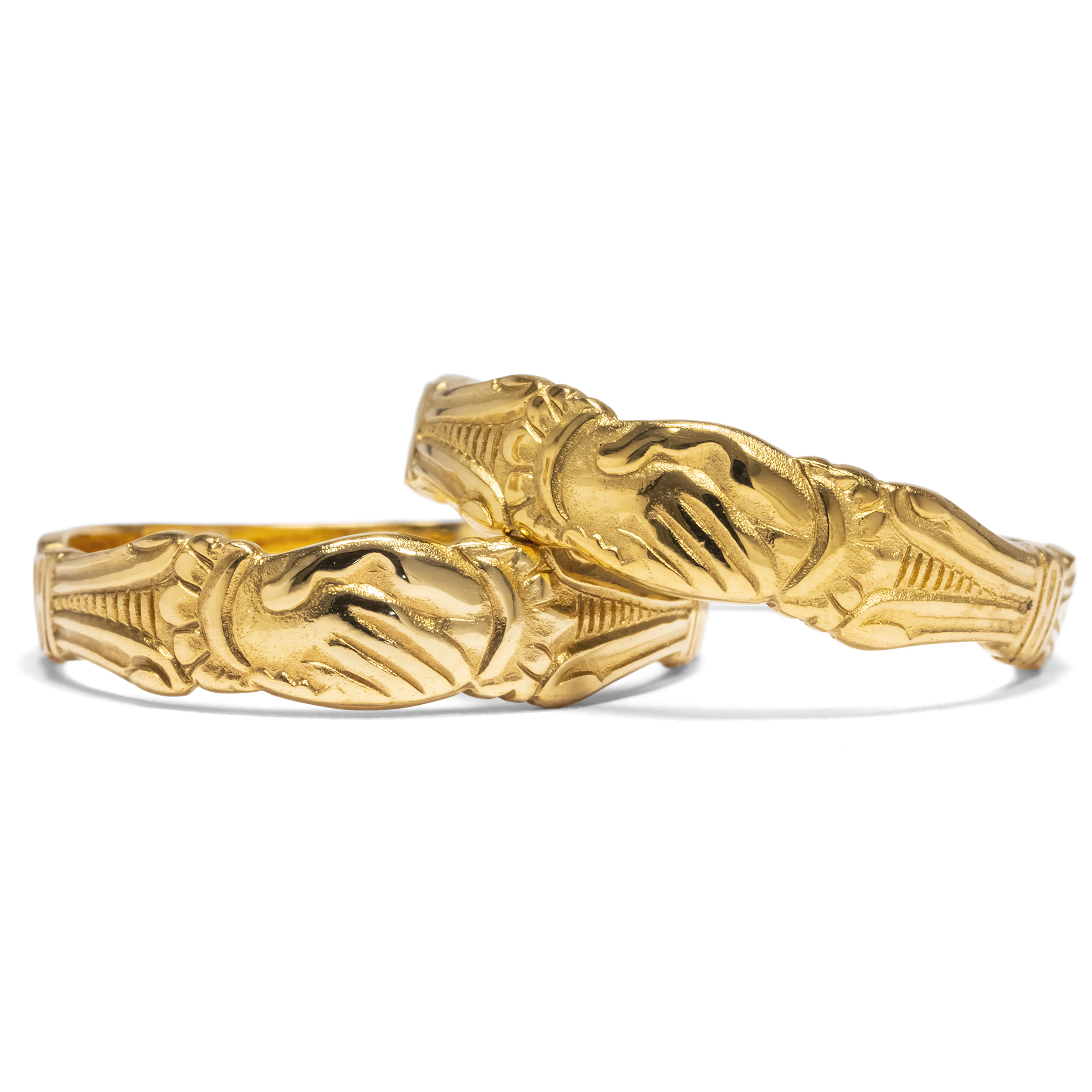A Pair of Romantic Wedding Rings in High-Carat Yellow Gold from Our Workshop