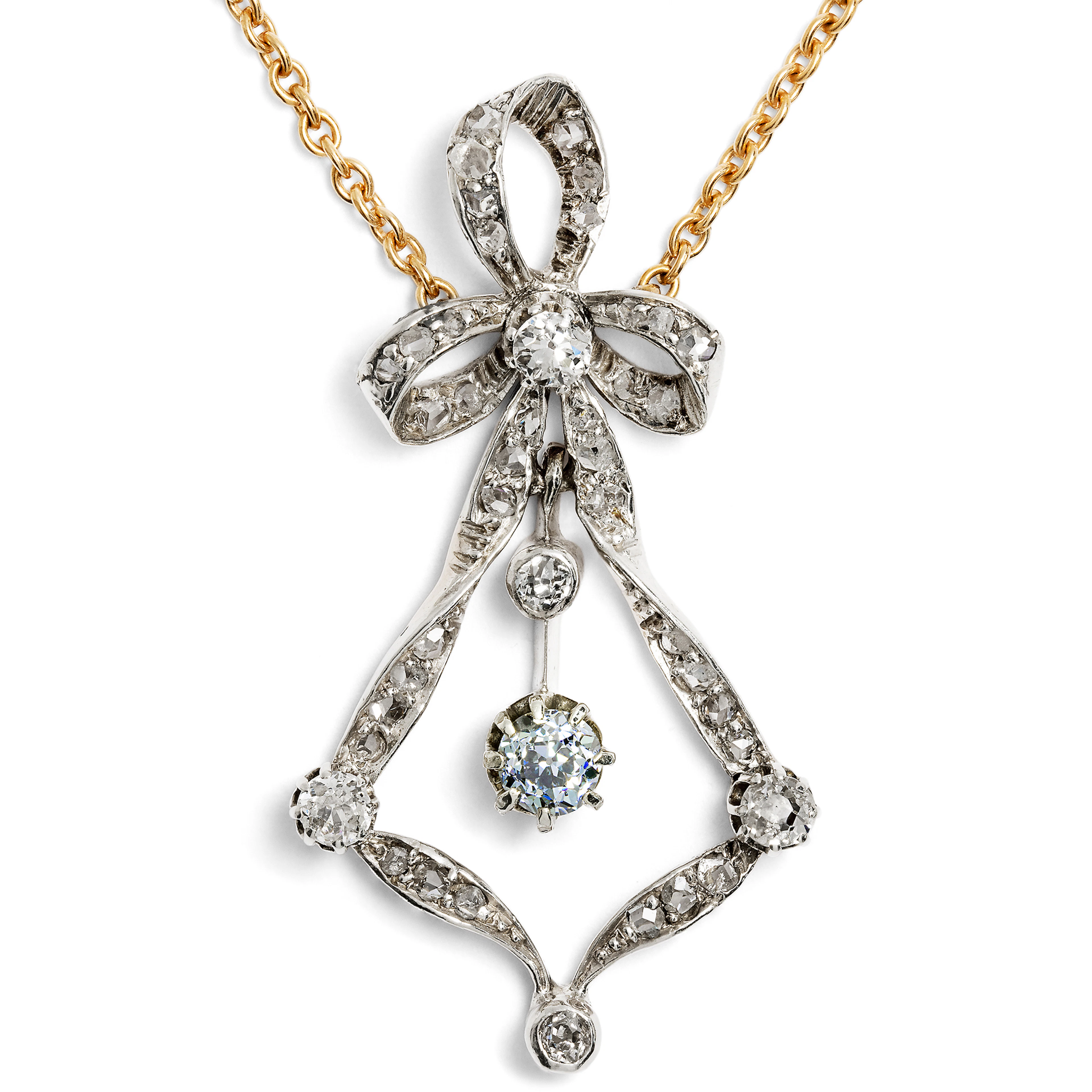 Belle Époque Necklace with a Natural “Fancy Blue” Diamond, c. 1905