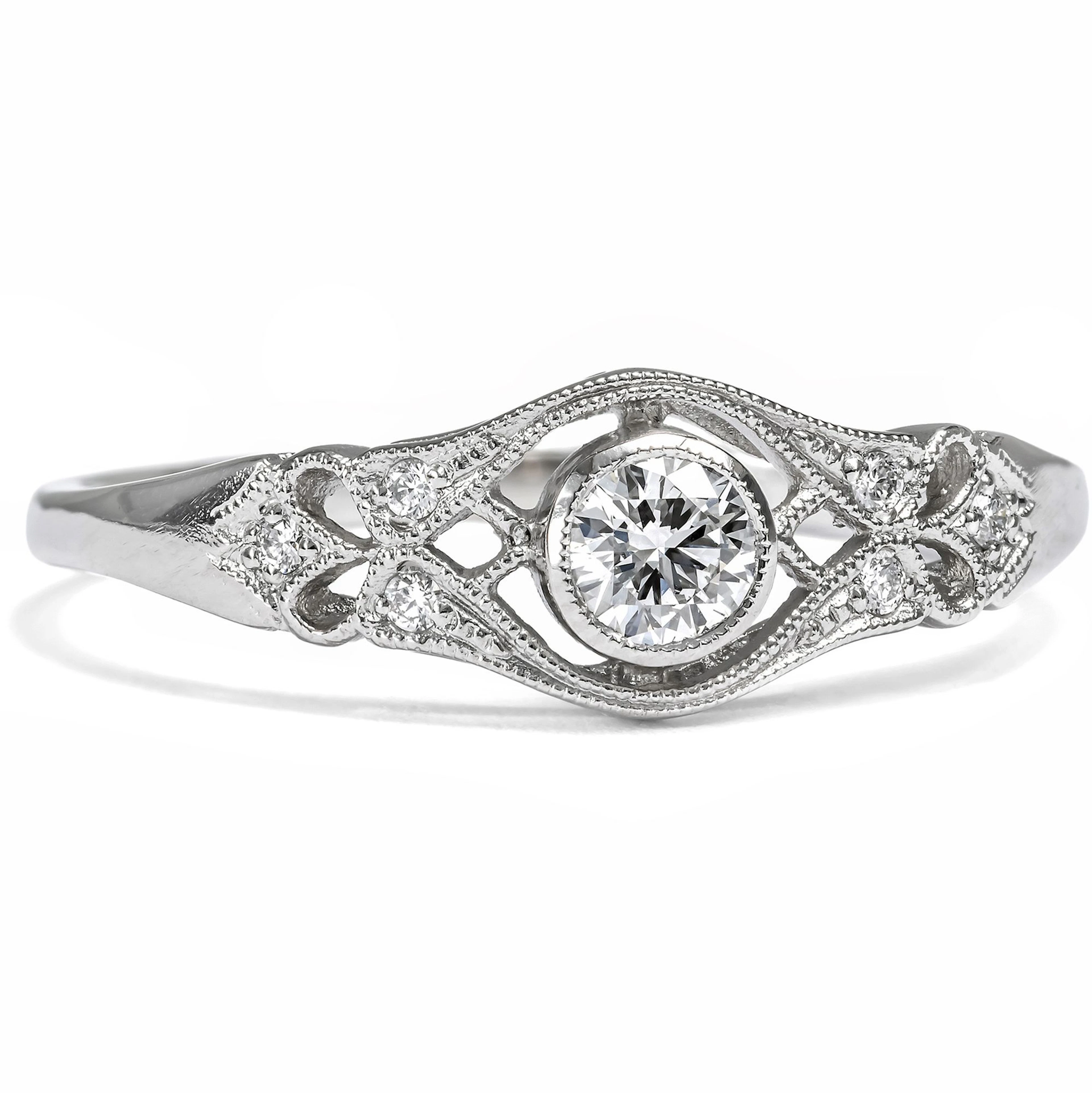 Delicate Platinum Ring With Flawless Diamond From Our Workshop