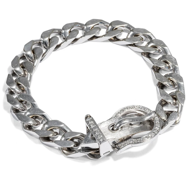 Glamorous Jarretière Bracelet in White Gold & Diamonds, c. 1970