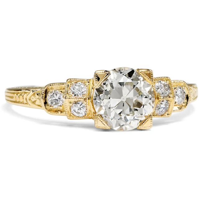 Fine Ring with 1.10 ct "Old European Cut" Diamond, from Our Workshop