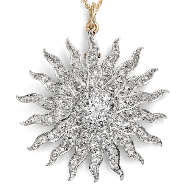 Convertible Antique Pendant-Brooch with 3.27 ct Old-Cut Diamonds, c. 1890