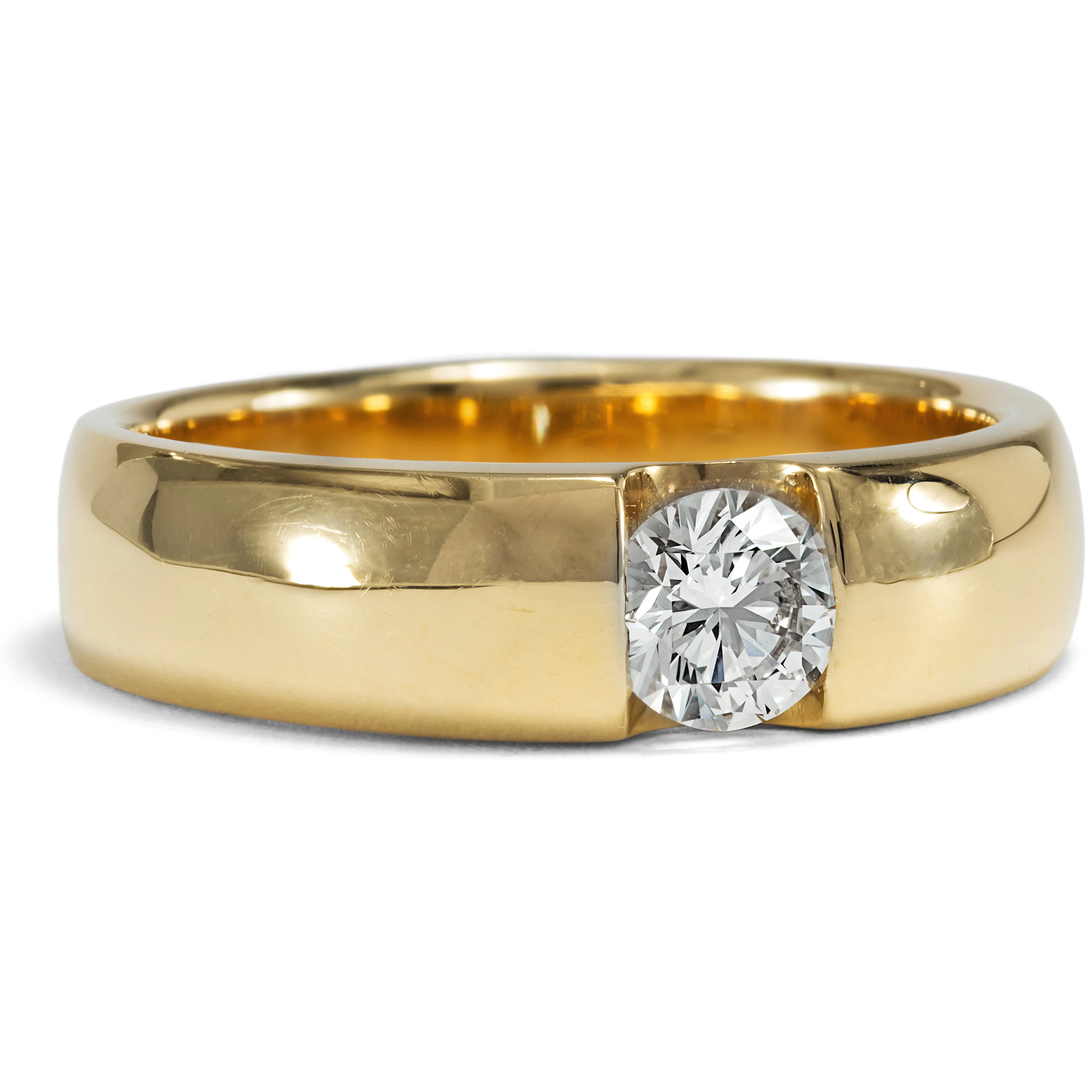 Simple Band Ring with a Beautiful 0,50 ct Diamond, c. 2010