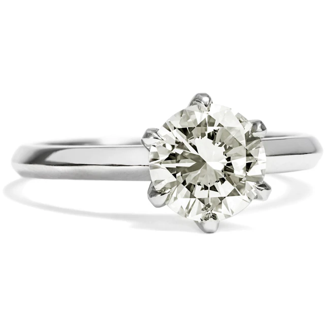 Unworn Solitaire Platinum Ring with 1.36 ct Brilliant, From Our Workshop