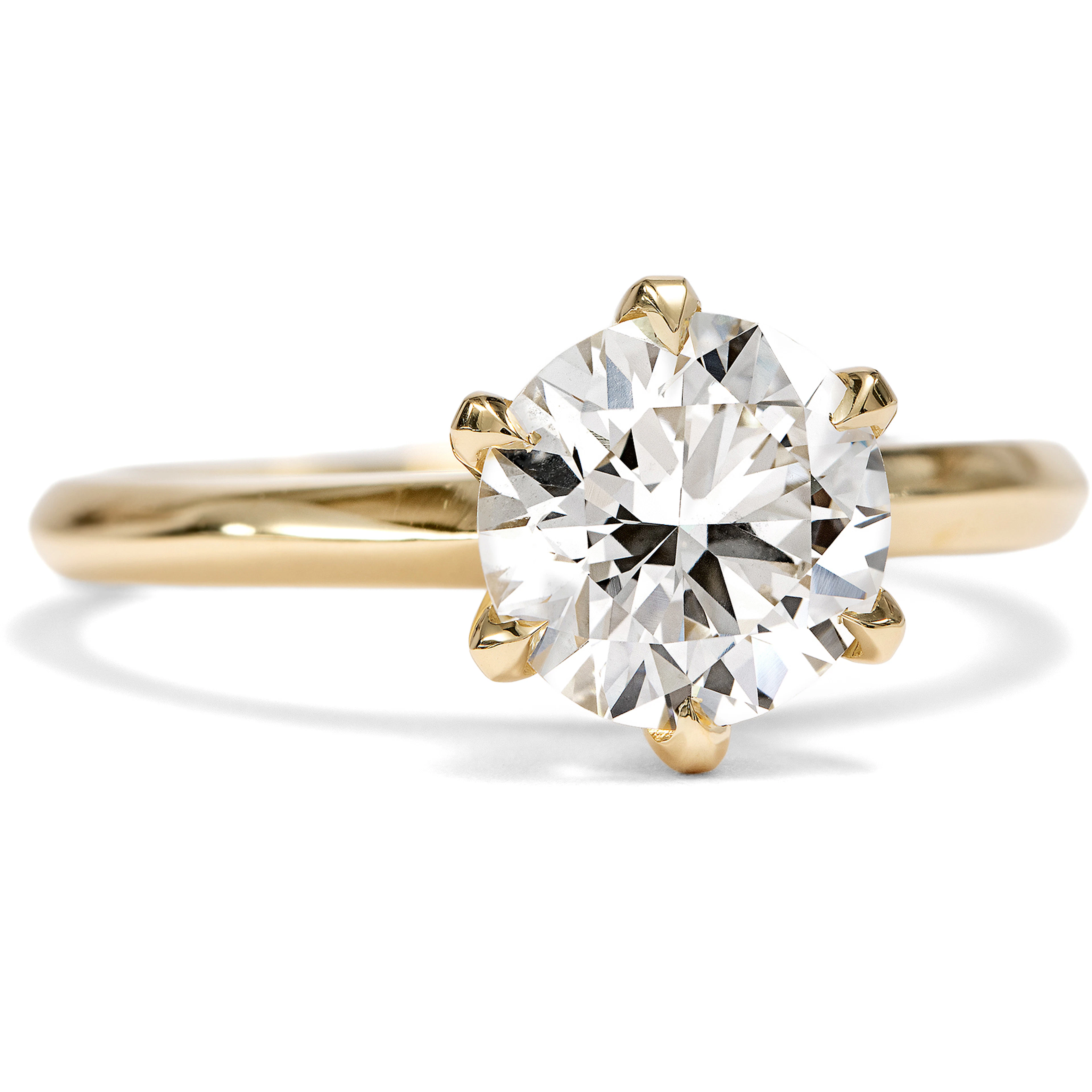 Unworn Engagement Ring with Vintage 1.60 ct Brilliant In Yellow Gold