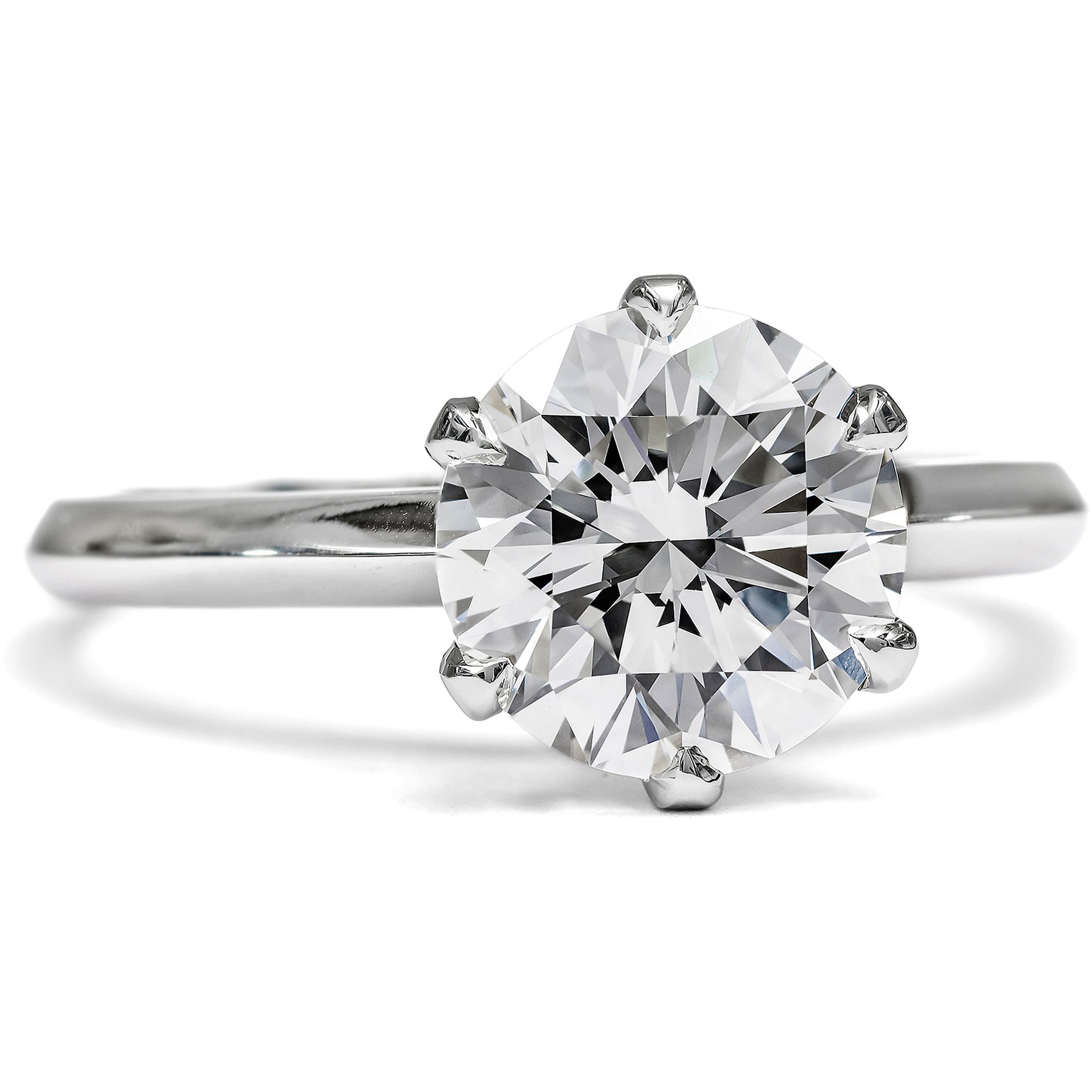 Unworn Ring With 2.34 Ct Vintage Brilliant In Platinum From Our Workshop
