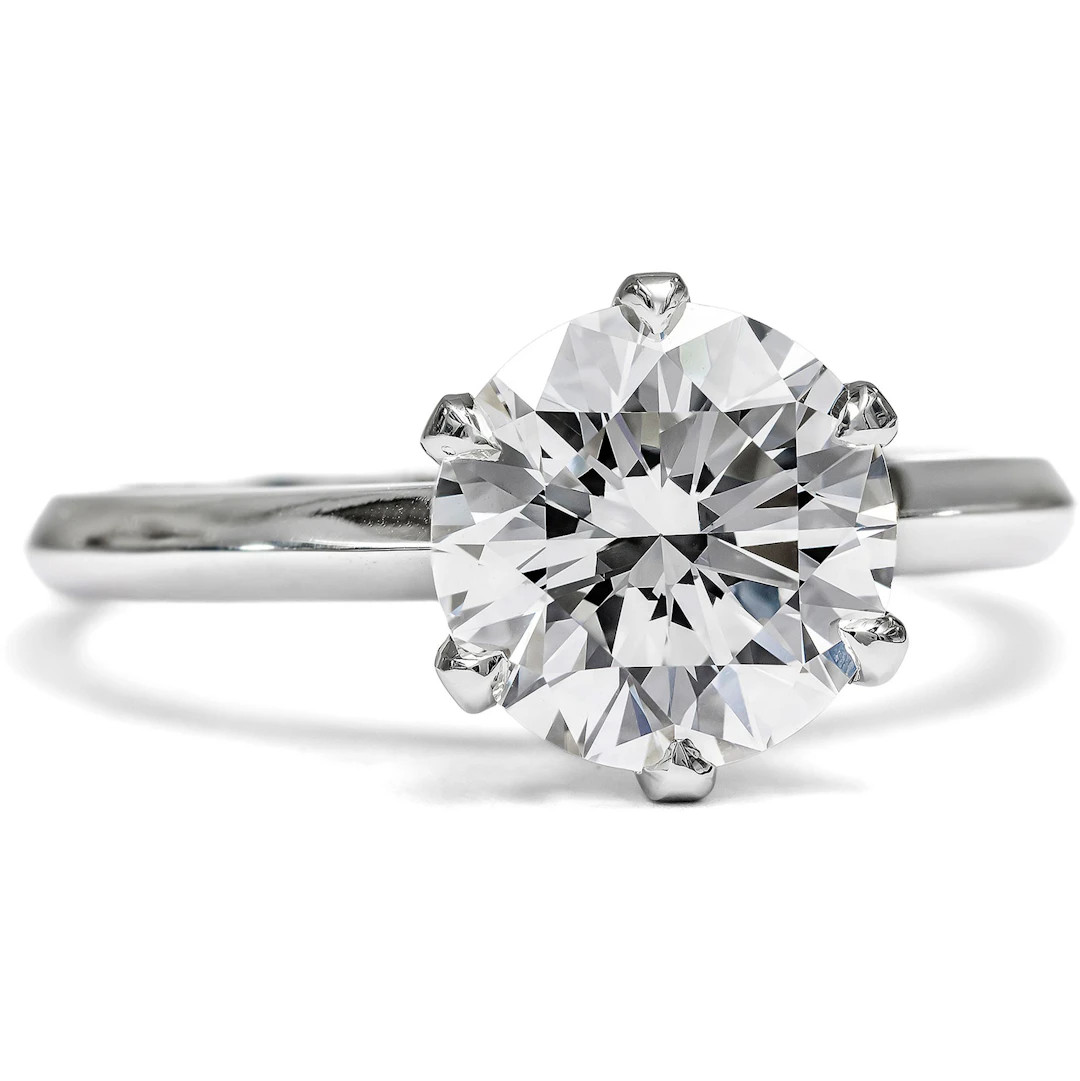 Unworn Ring with 2.34 ct Vintage Brilliant in Platinum, from Our Workshop