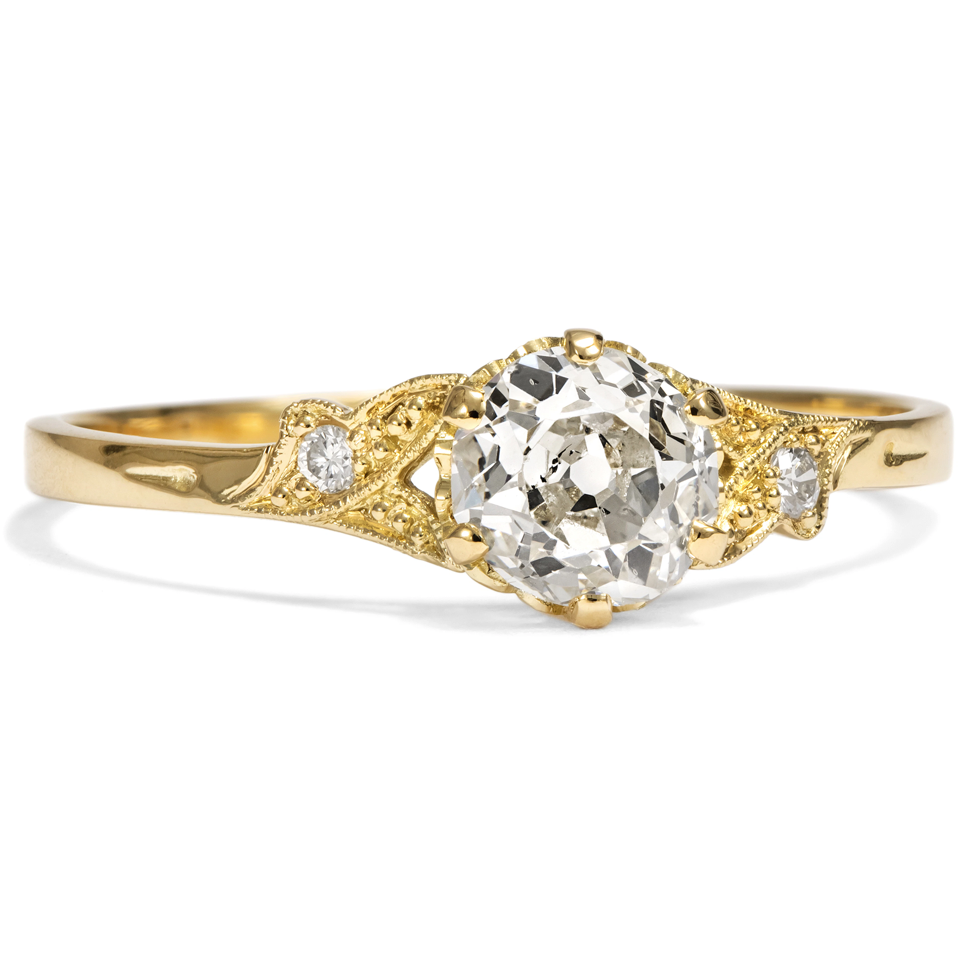 Delicate Ring with 0.74 ct Old European Cut Diamond from Our Workshop