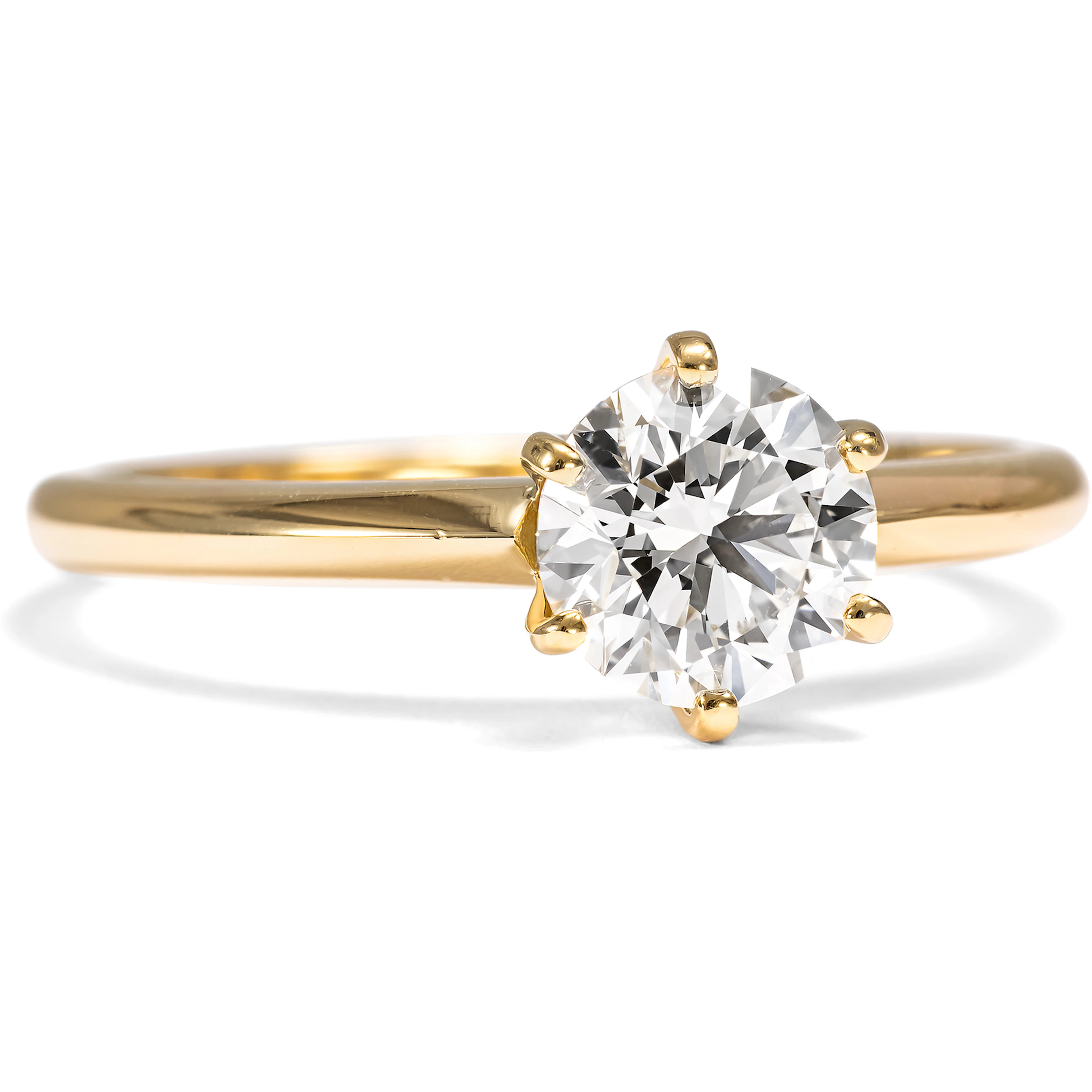 Classic Engagement Ring with a 1.03 Ct Diamond (F, VVS1) in Yellow