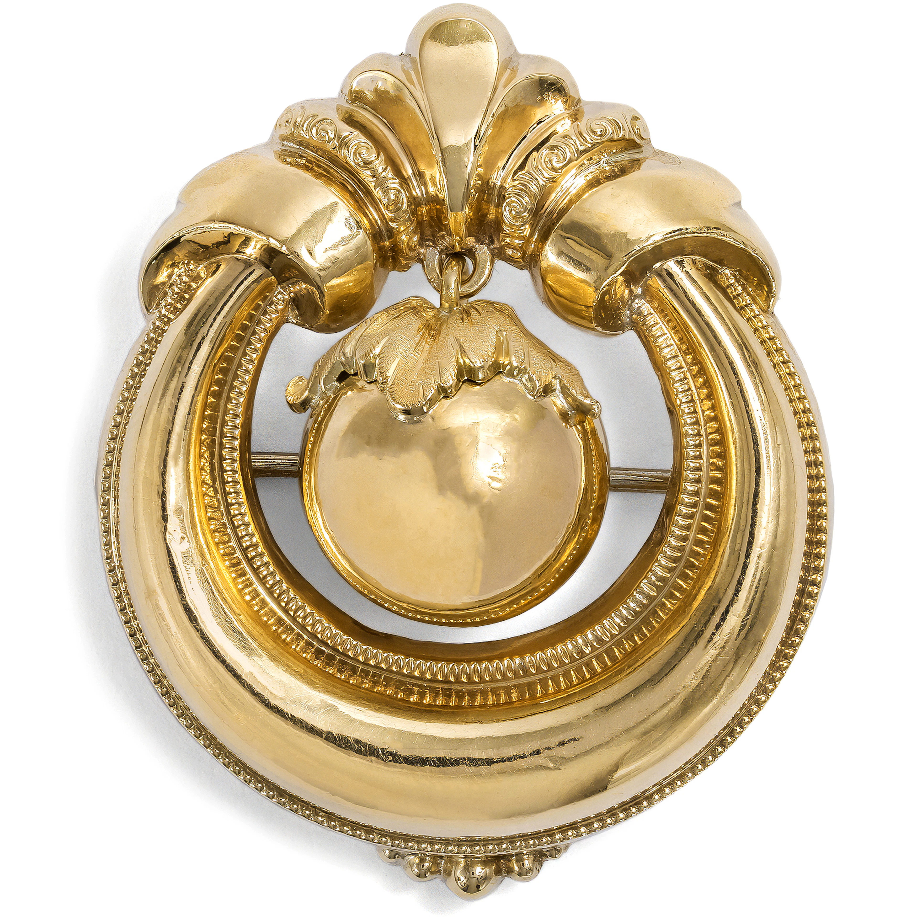 Three-Dimensional Antique Gold Brooch, c. 1860