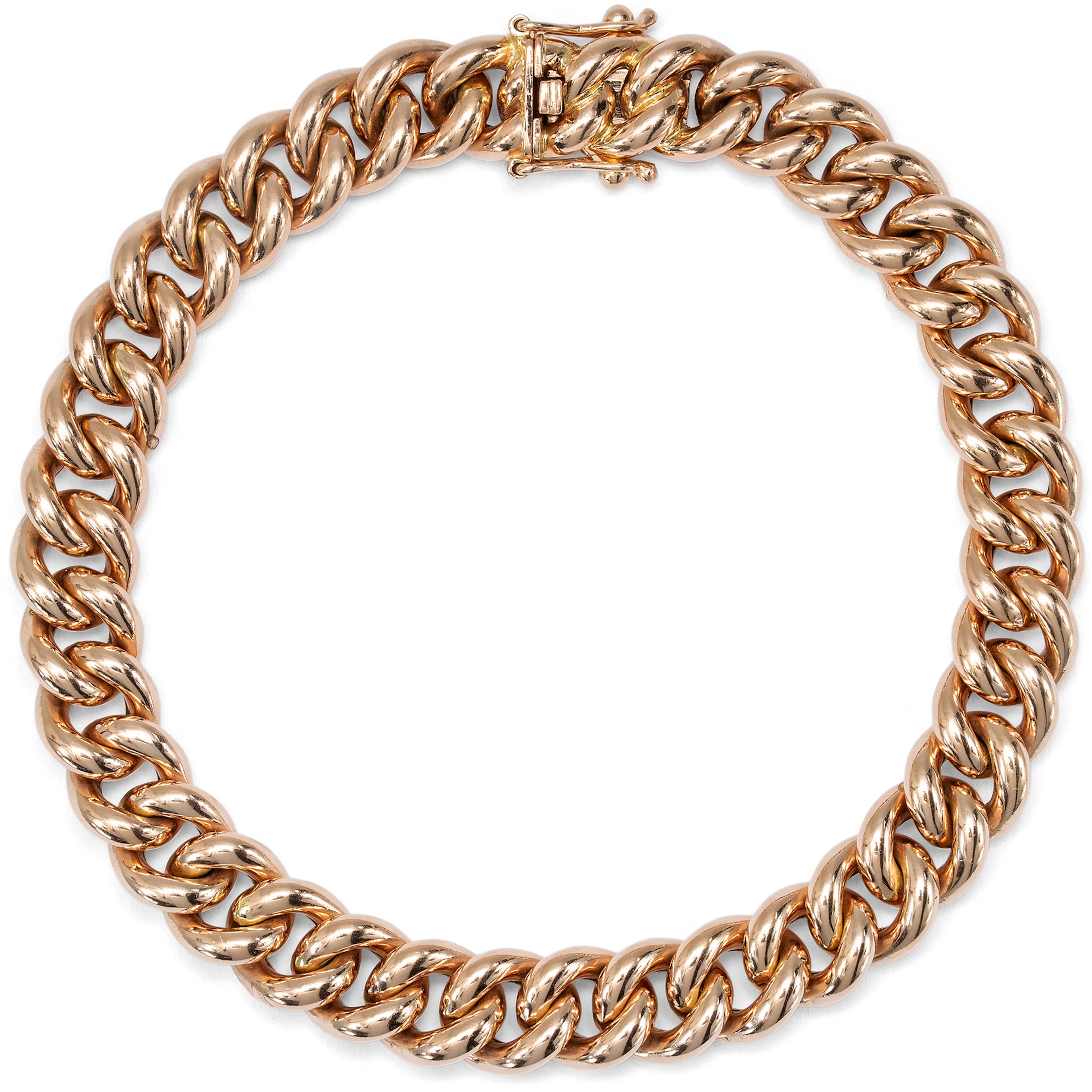Timeless Antique Rose Gold Curb Chain Bracelet, German, c. 1900
