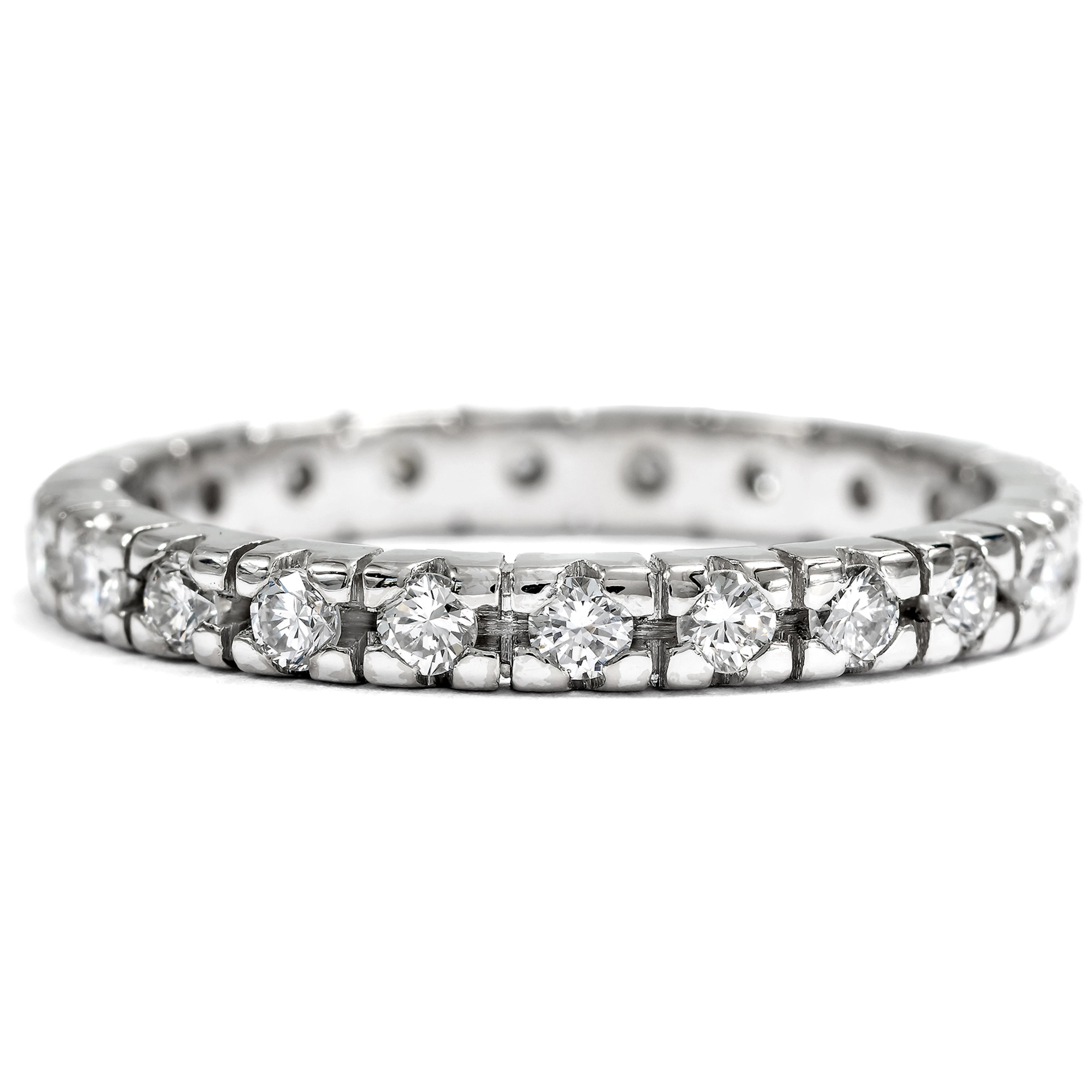 Vintage Memory Ring with 0.66 ct Diamonds in White Gold, Size 55, c. 1980