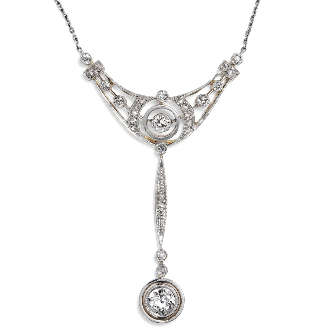 Antique Necklace with Approximately One Carat of Diamonds, Germany, c. 1910