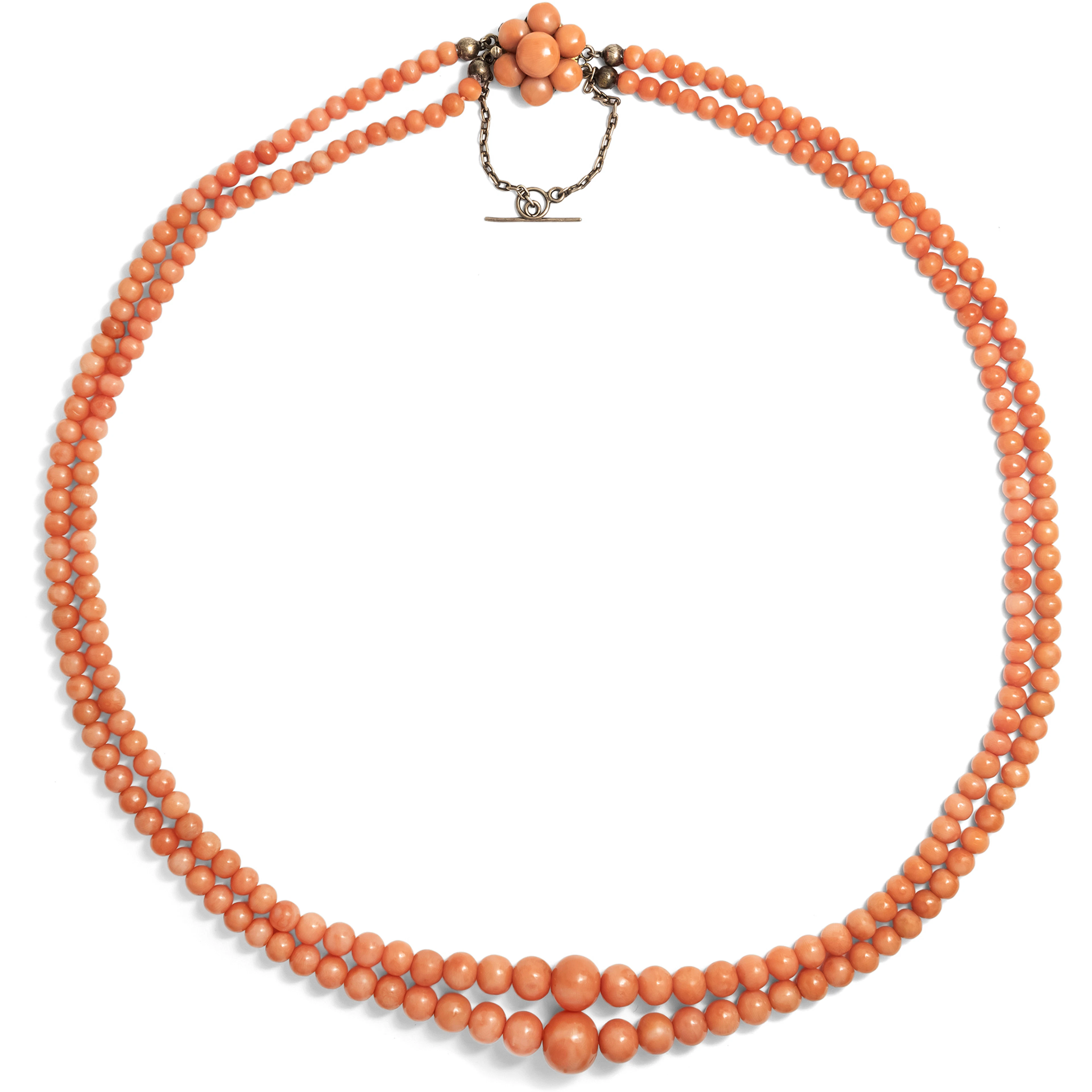 Long Necklace Made of Two Rows of "Corallo Sciacca", c. 1900