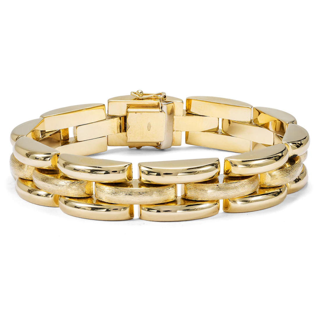 Luxurious Vintage Gold Bracelet, Italian, c. 1960