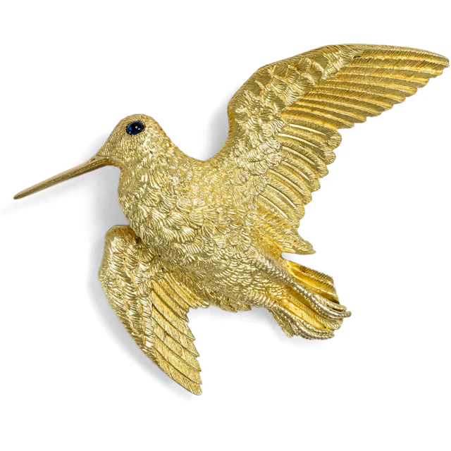 Vintage Gold Brooch by George Lenfant for Hermès, Paris c. 1965