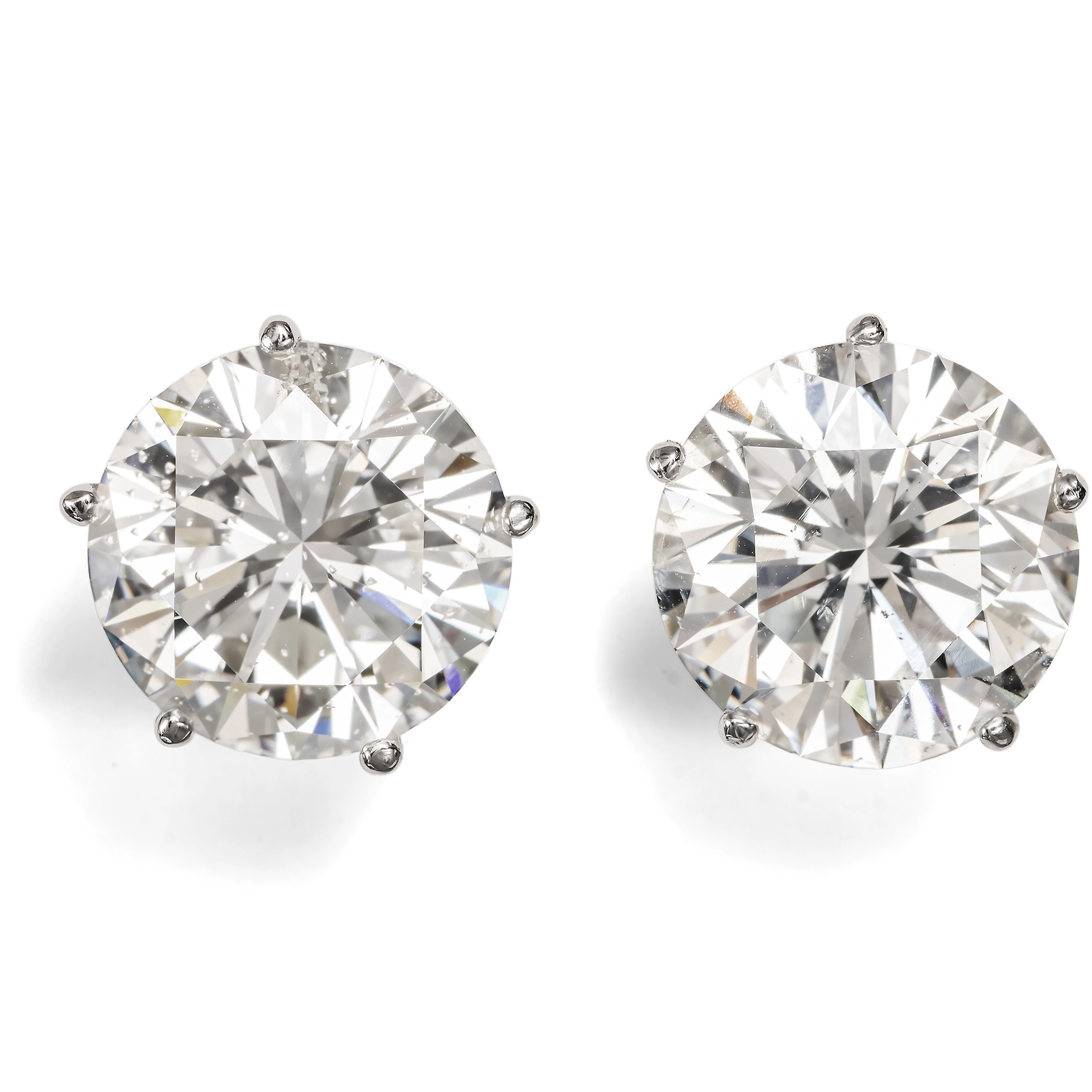 Stunning Brilliant-Cut Solitaire Earrings with a Total Weight of 12.50