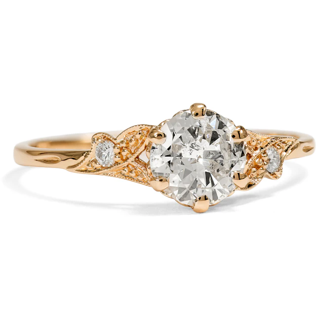 Delicate Ring with a 0.68 ct Old European Cut Diamond in Rose Gold