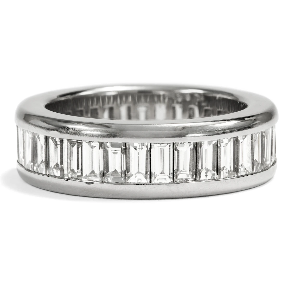 Contemporary Memory Ring with Baguette Diamonds by Bernhard Grassl