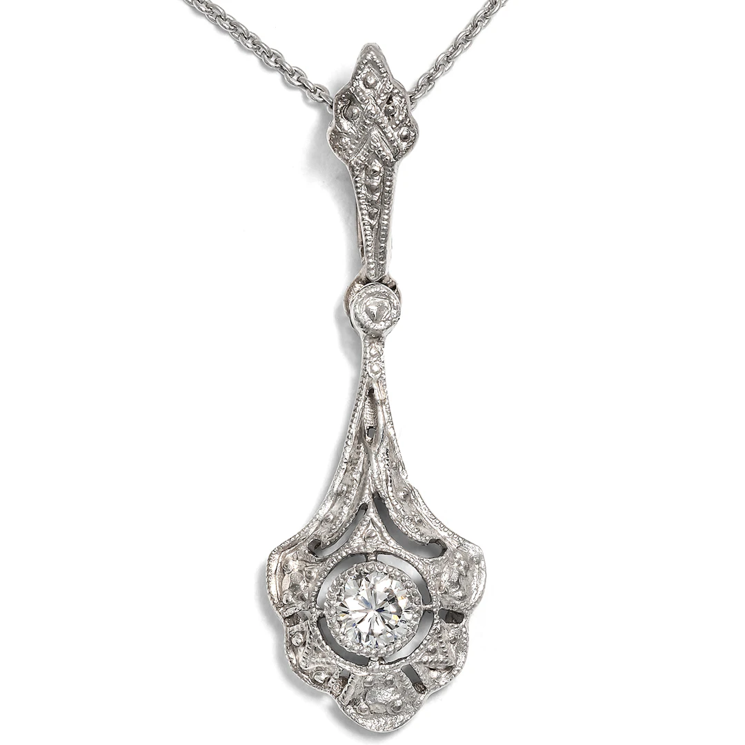 Delicate Art Deco-Style Diamond Pendant from Our Workshop