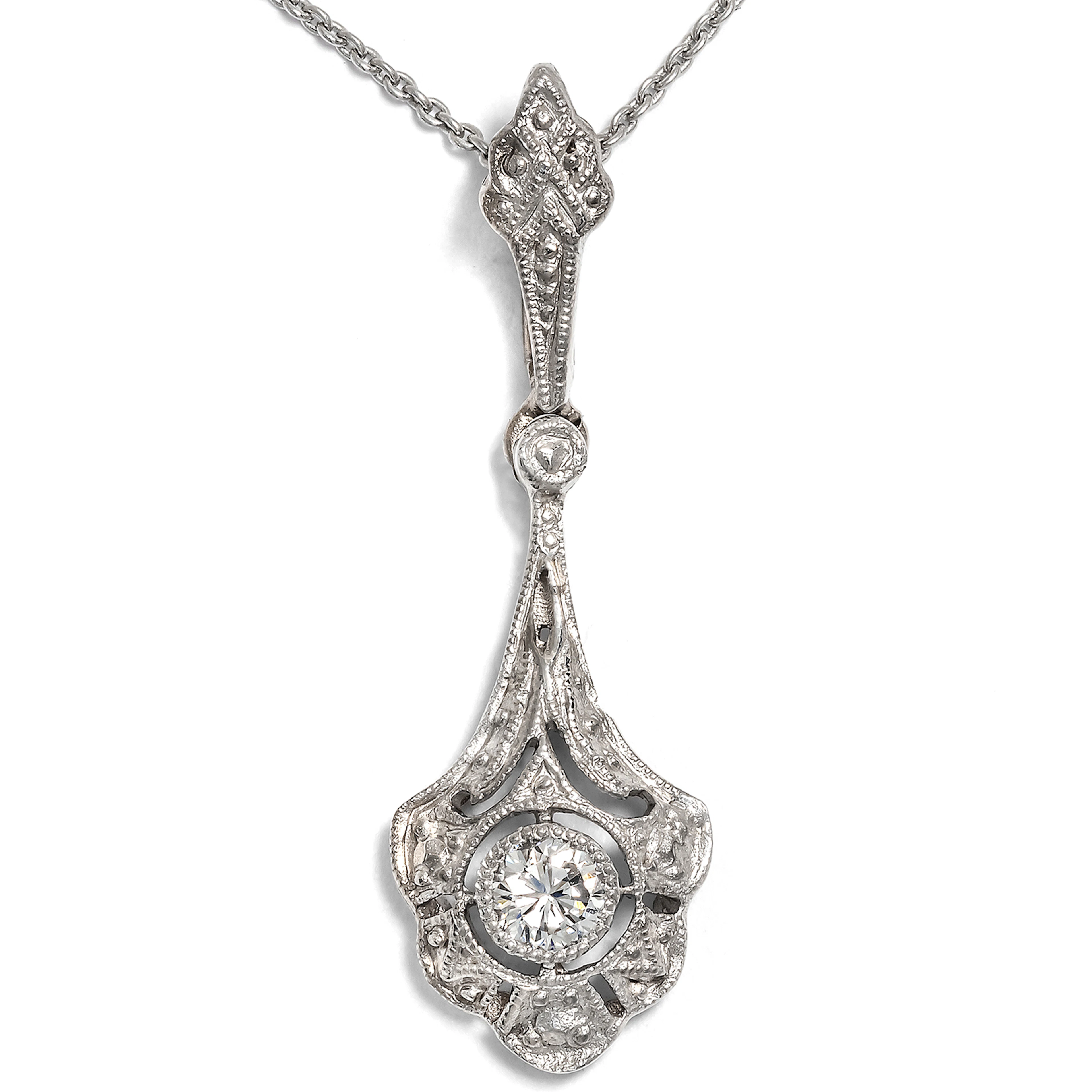 Delicate Art Deco-Style Diamond Pendant from Our Workshop