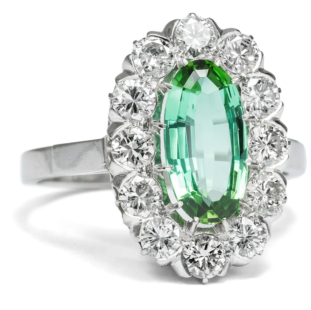 Timeless Entourage-Ring With Tourmaline & Diamonds in white gold