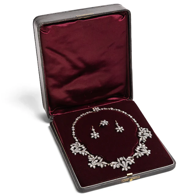 Antique Georgian Diamond Parure in Silver & Gold, c. 1820