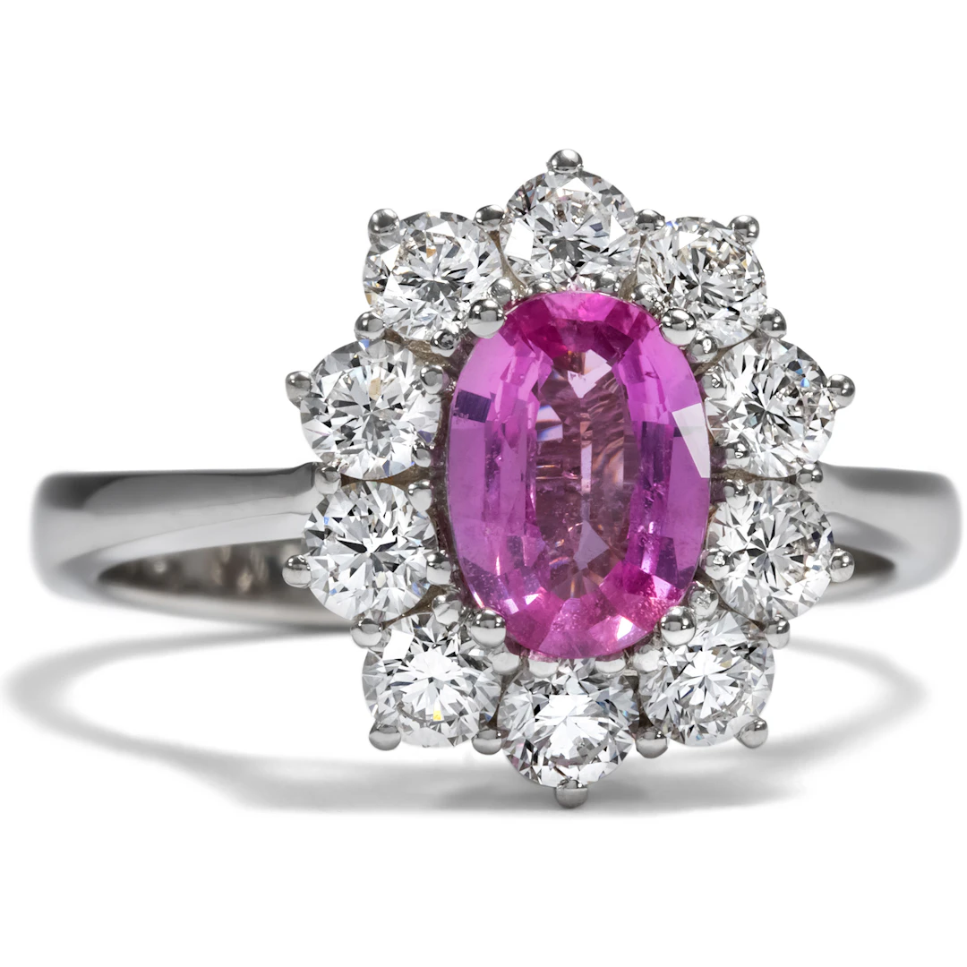 Unworn Entourage Ring with Pink Sapphire & Diamonds in White Gold