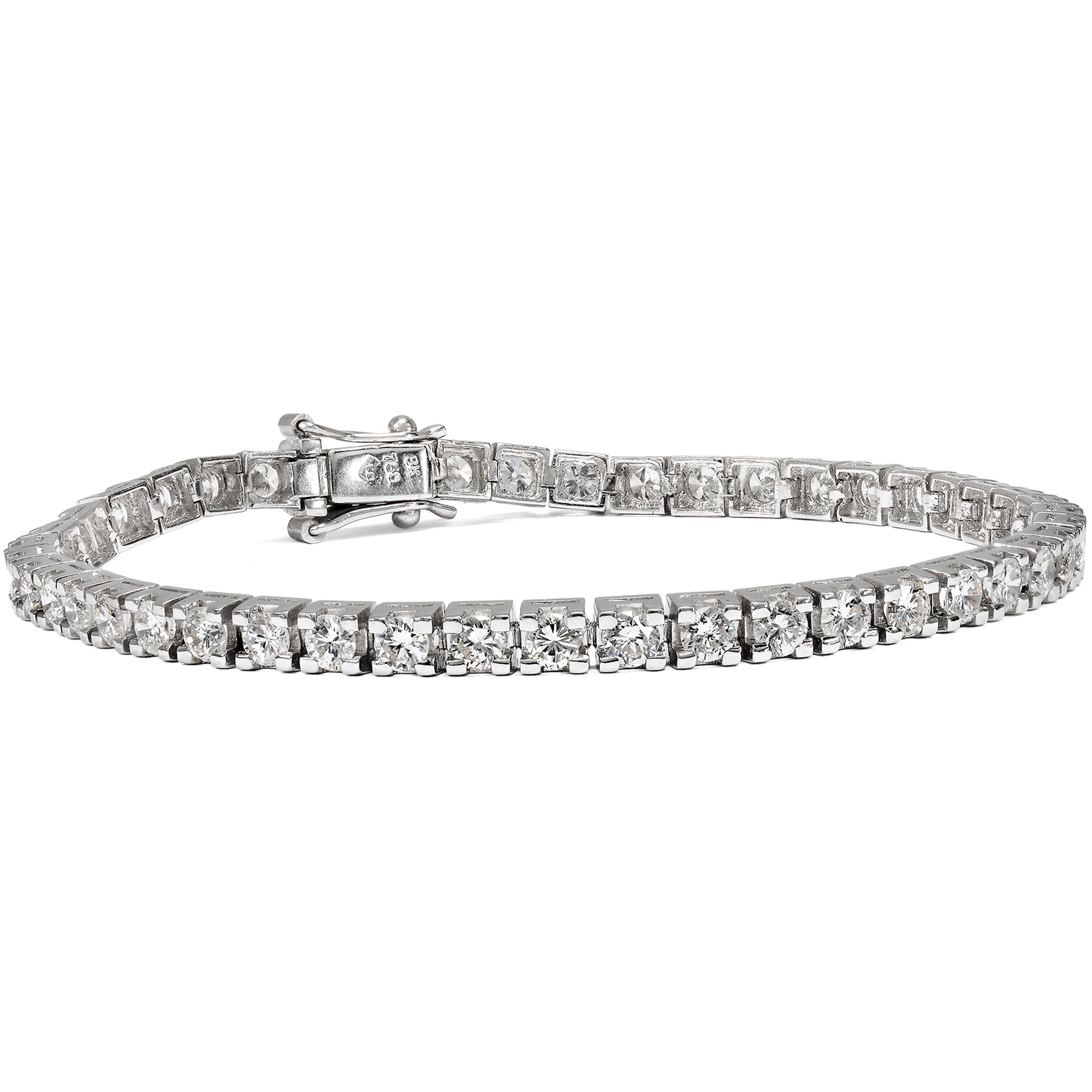 Vintage Tennis Bracelet with 4.50 Ct Diamonds in White Gold, Circa 1985