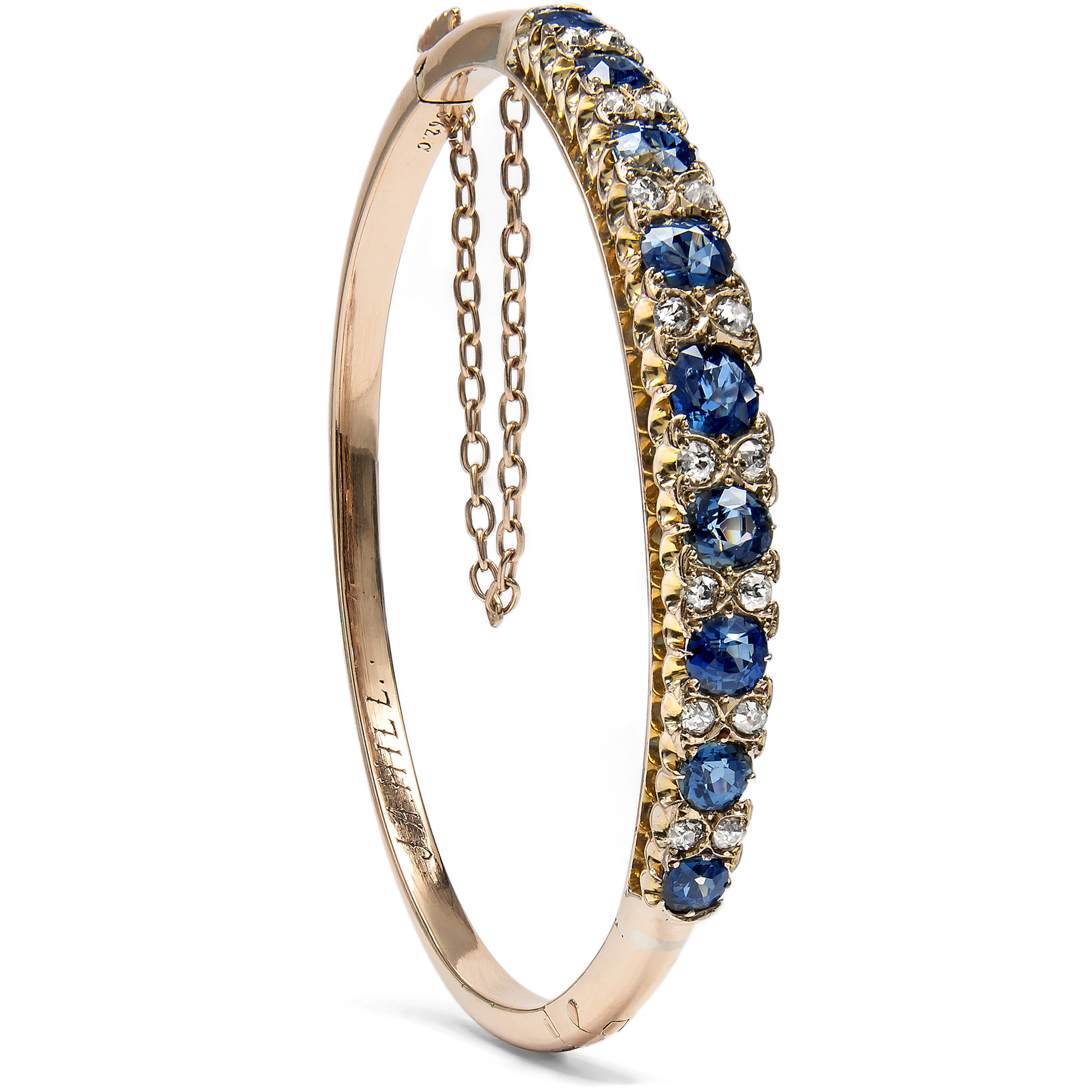 Antique Sapphire and Diamond Bangle, circa 1890
