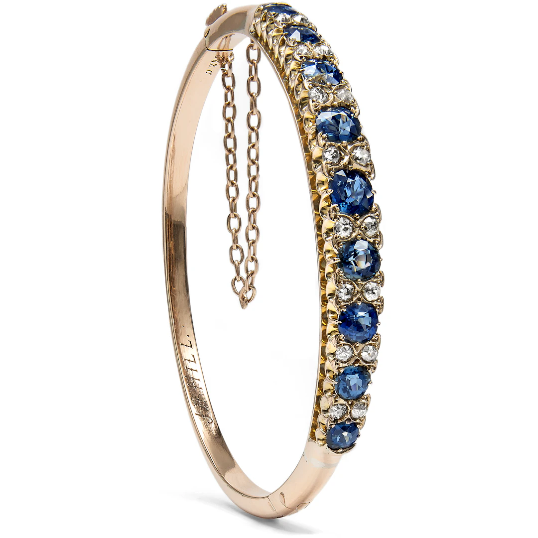 Antique Sapphire and Diamond Bangle, circa 1890