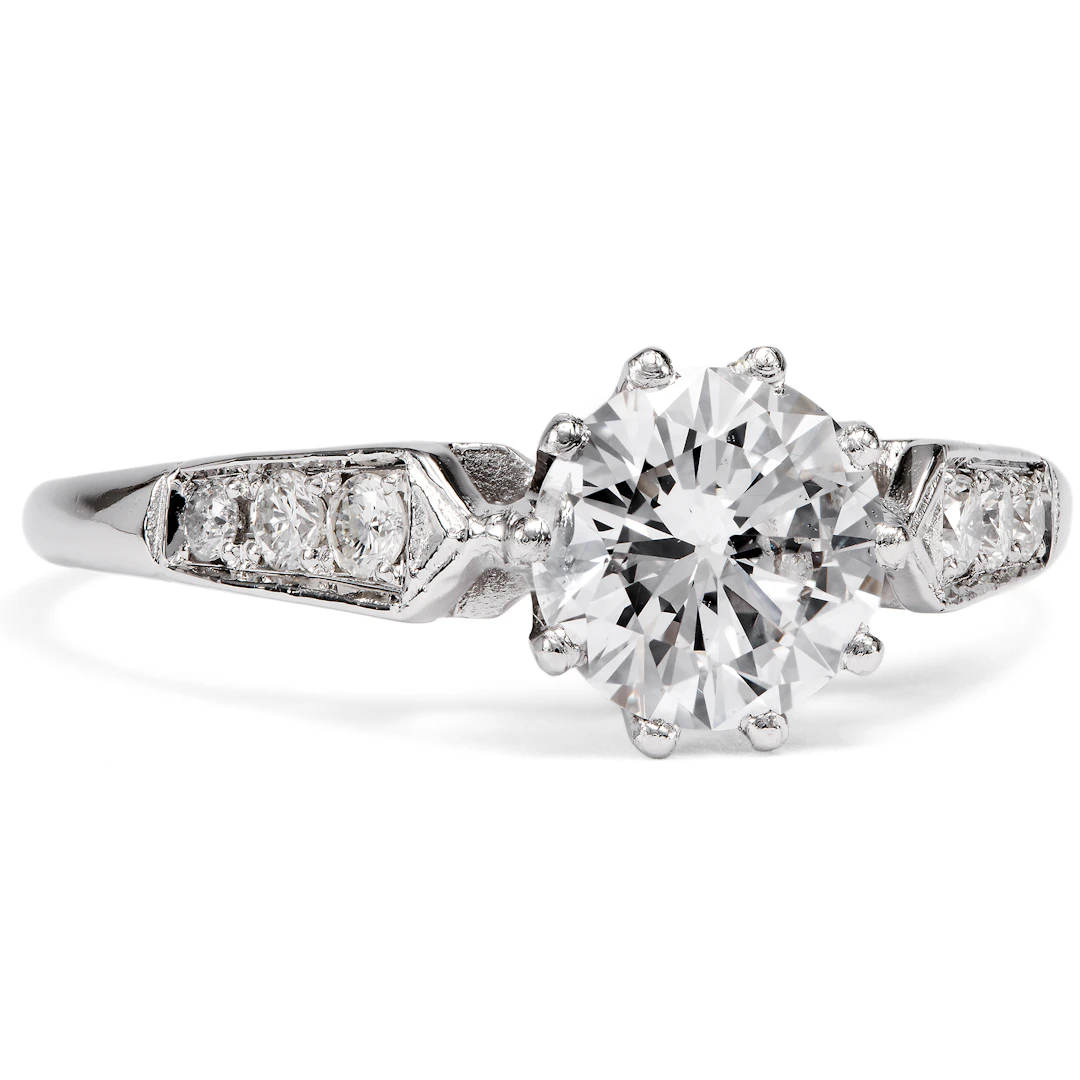 Platinum Ring from Our Workshop with a 1.03 ct Brilliant-Cut Diamond