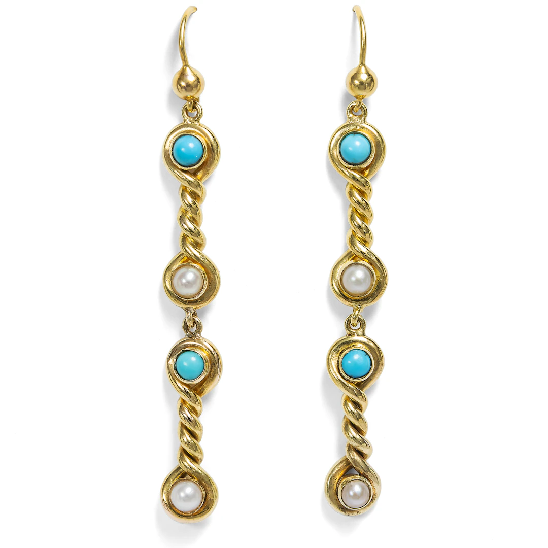 Unusual Earrings Converted from Victorian Elements, c. 1900 & later