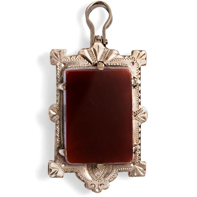 Antique Locket Pendant with Hardstones in Gold, c. 1890